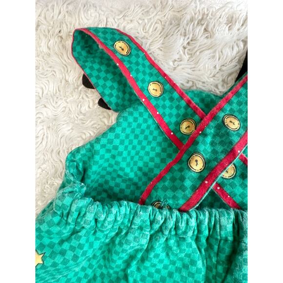90’s Homemade Daisy Kingdom Rudi Reindeer Quilted Christmas Overalls - Picture 6 of 11
